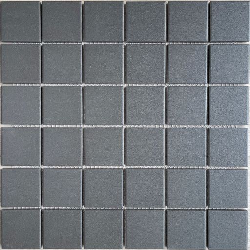 2 inch porcelain square in unglazed charcoal