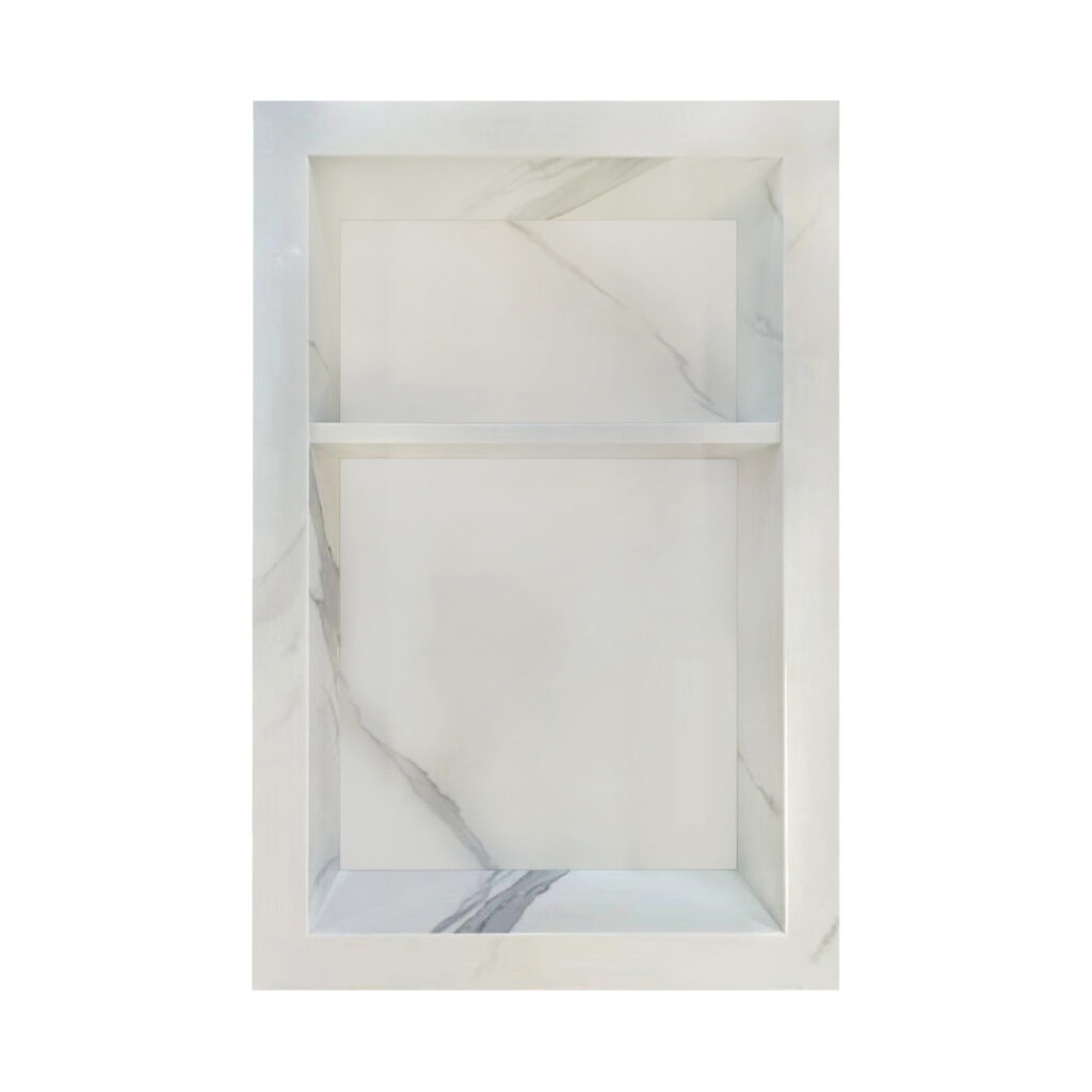 16"x24" Shower niche with shelf in calacatta